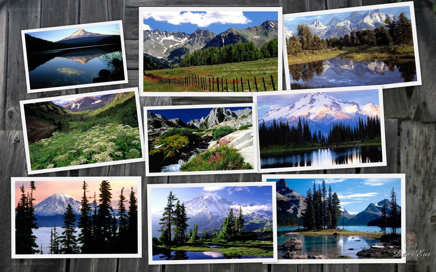 Mountain landscape postcards
