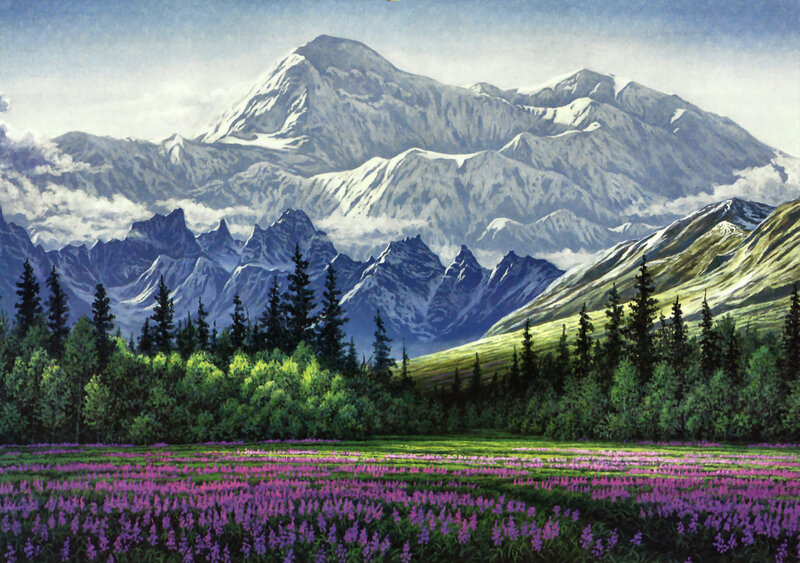 Mountain Landscape — Purple, Serene