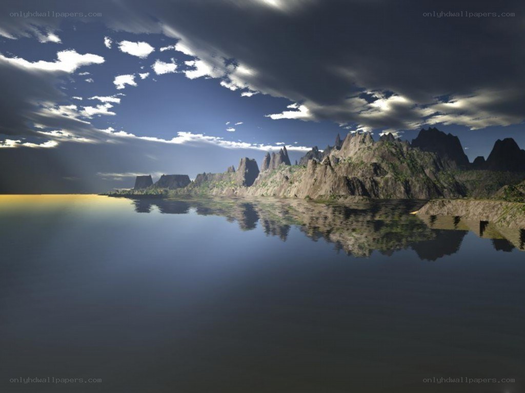 Mountain landscape reflected in water