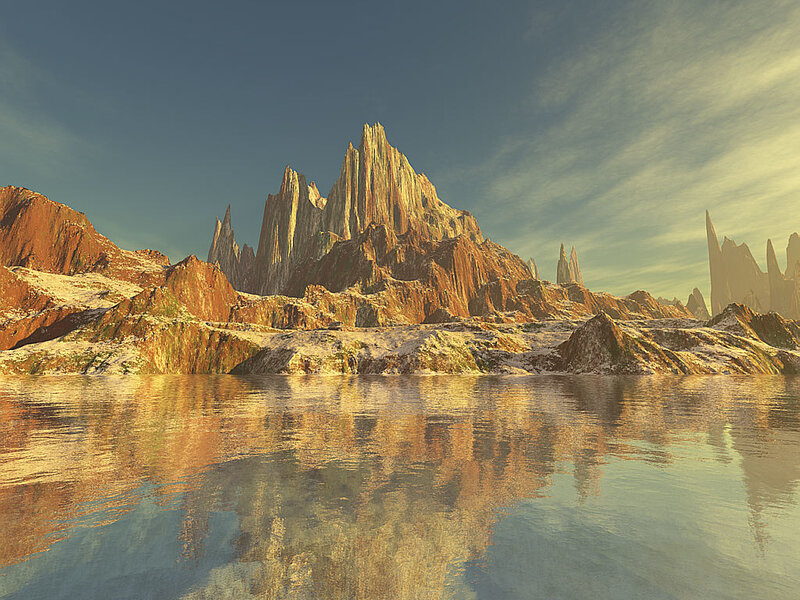 mountain landscape reflection