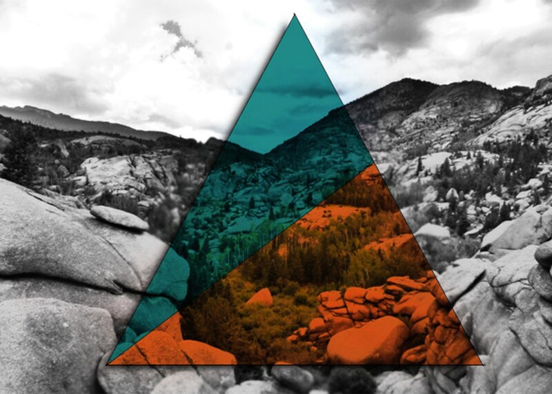 Mountain Landscape — Teal, Dramatic
