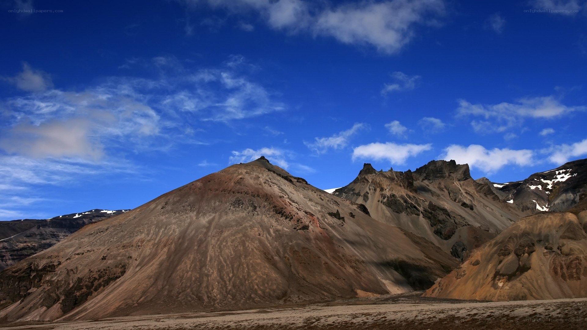 Mountain landscape under blue sky