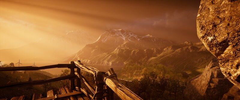 Mountain Landscape View — Orange