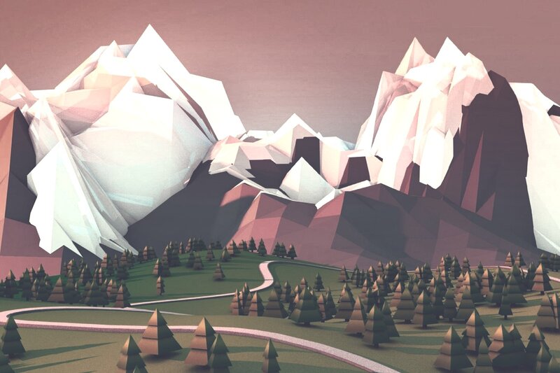 Mountain Landscape — White