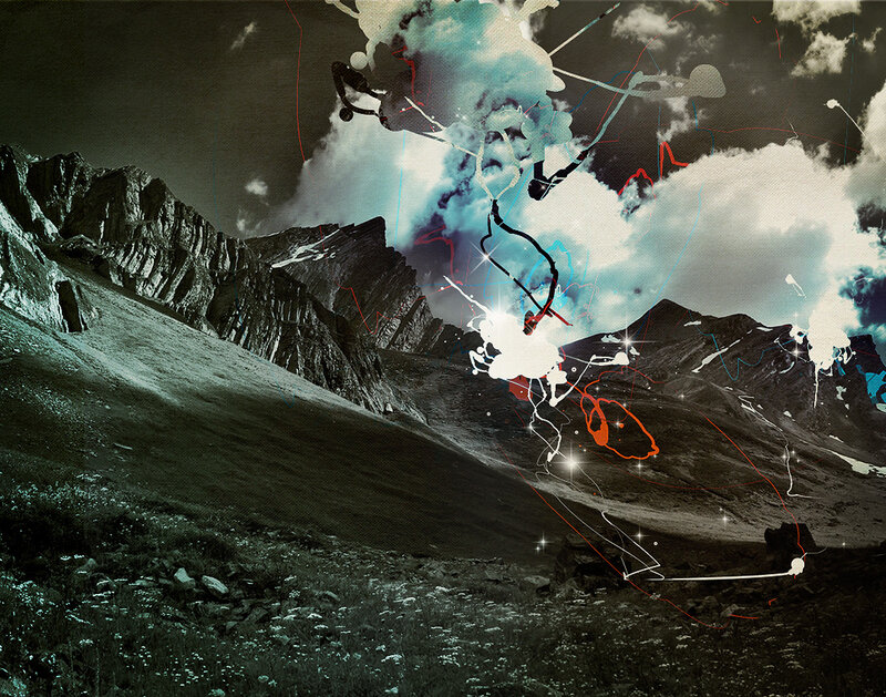 Mountain Landscape with Abstract Elements