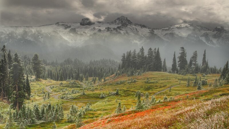 Mountain landscape with autumn colors