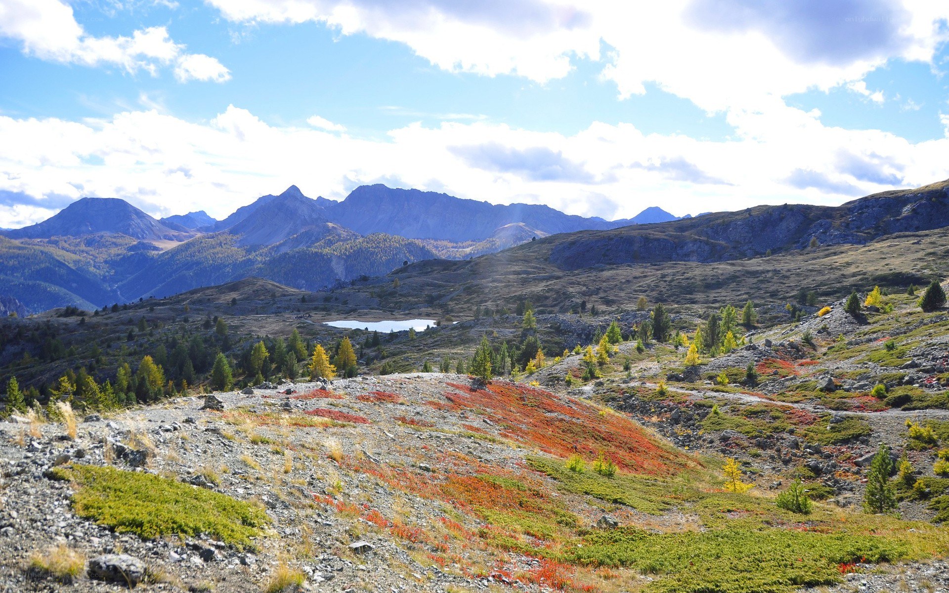 Mountain landscape with autumn colors