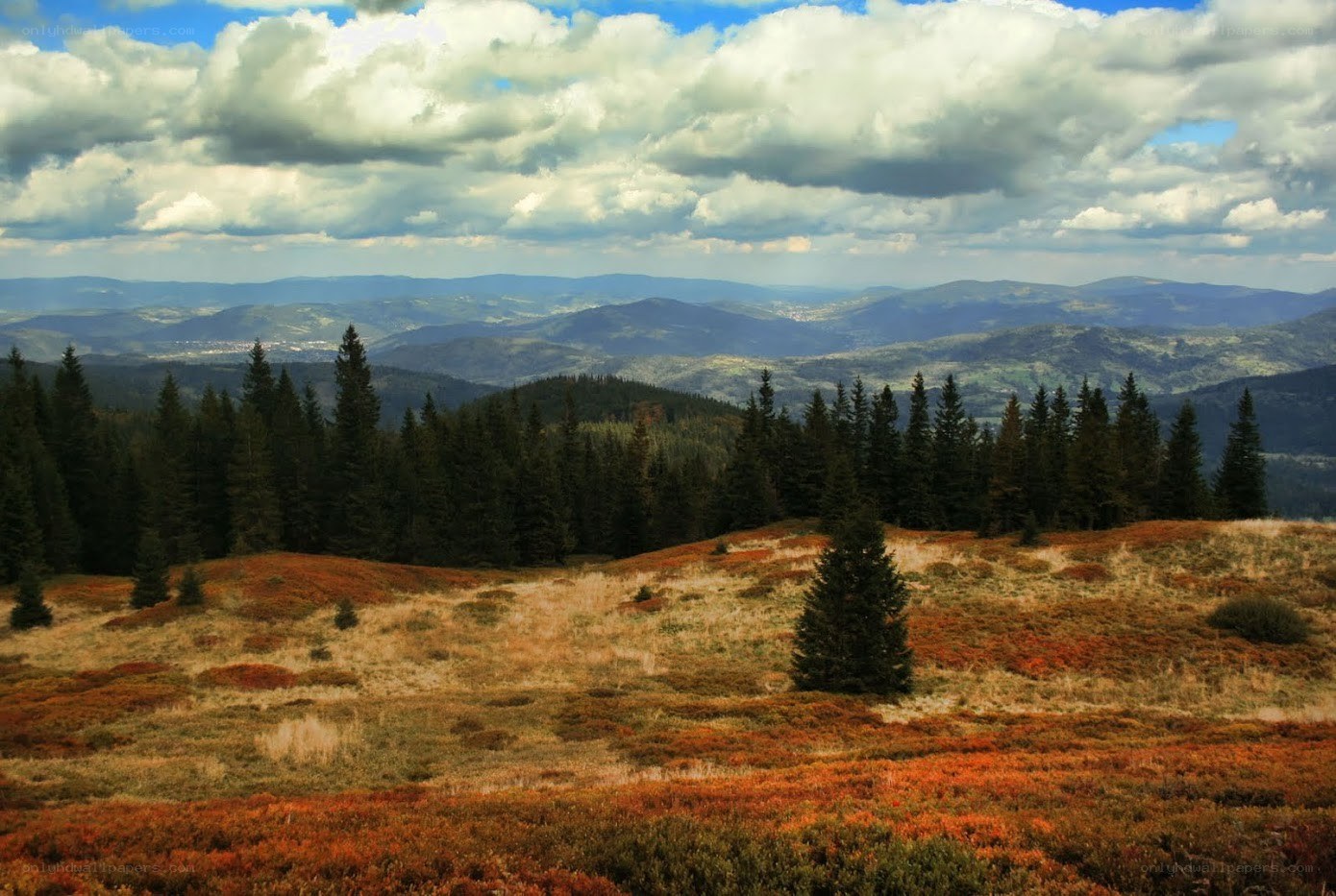Mountain landscape with autumn colors