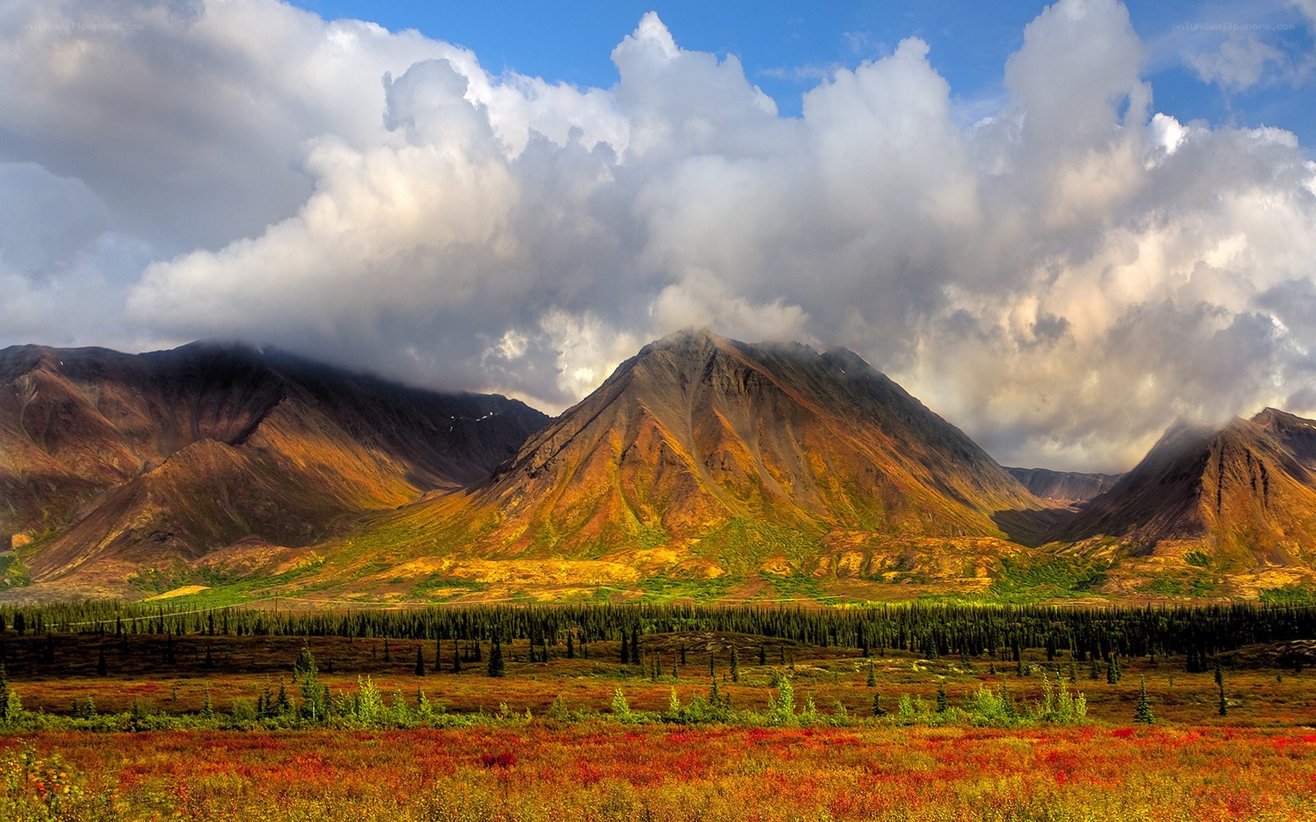 Mountain landscape with autumn colors