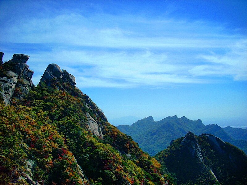 Mountain landscape with autumn foliage