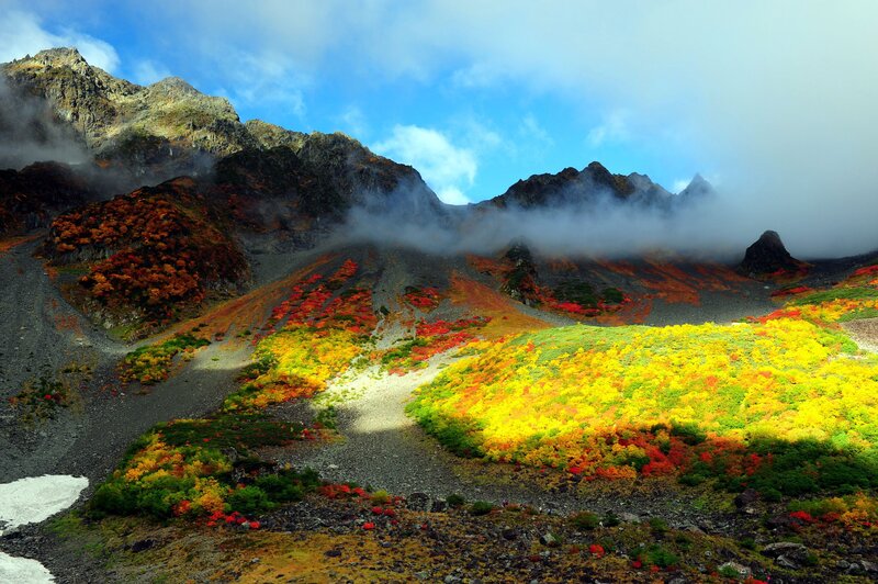 Mountain Landscape with Autumn Foliage — Yellow