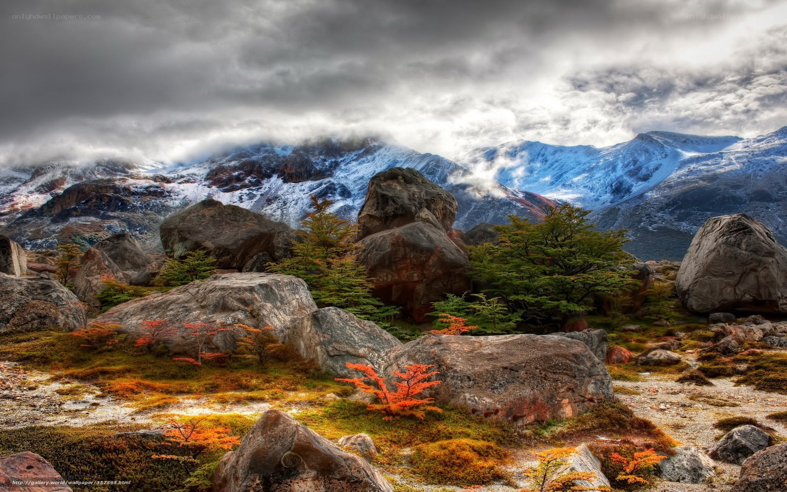 Mountain landscape with autumn foliage