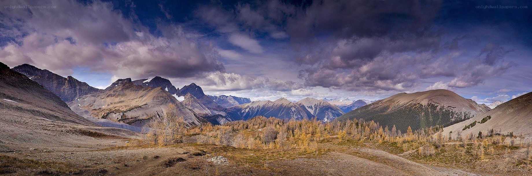 Mountain landscape with autumn trees
