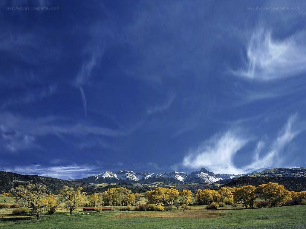 Mountain landscape with autumn trees