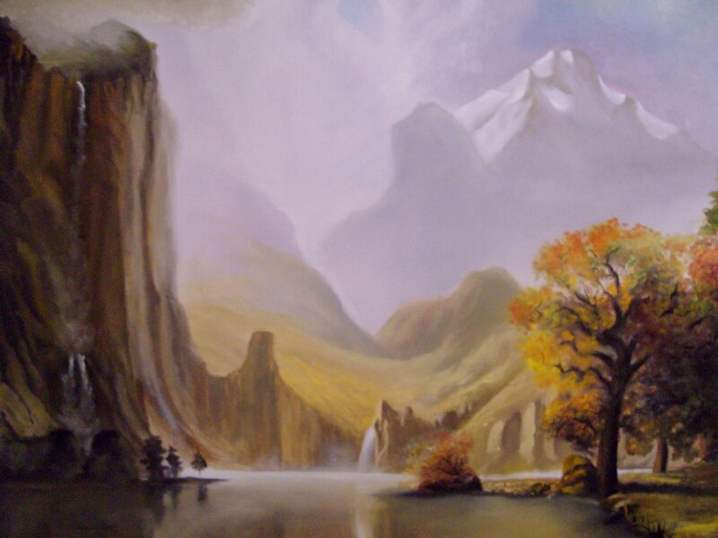 Mountain landscape with autumn trees