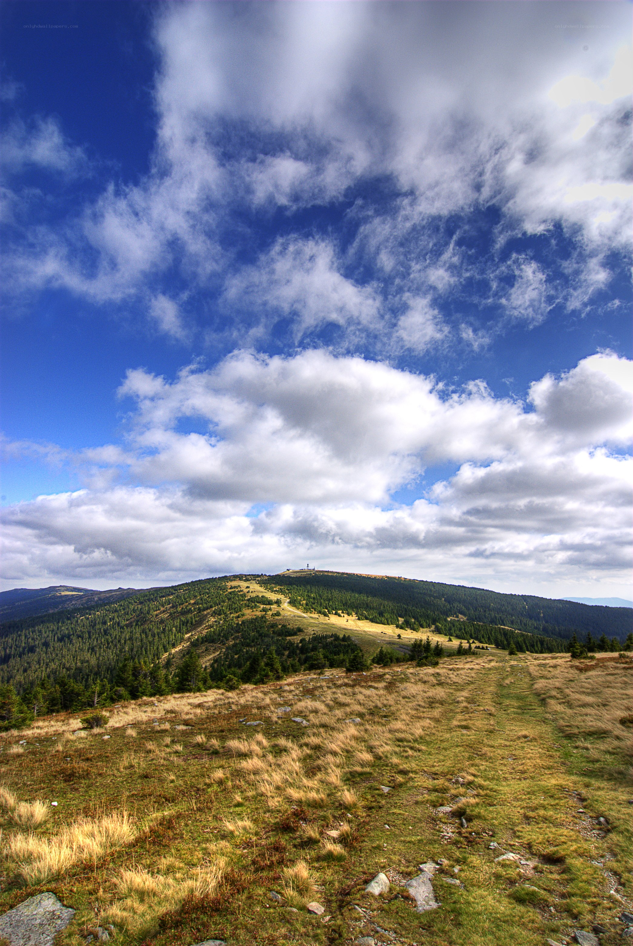 Mountain landscape with blue sky