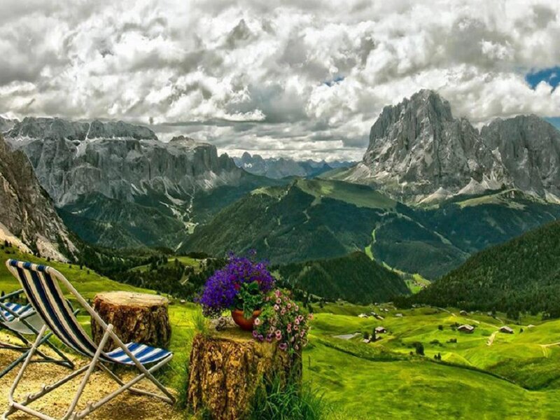 Mountain Landscape with Chairs