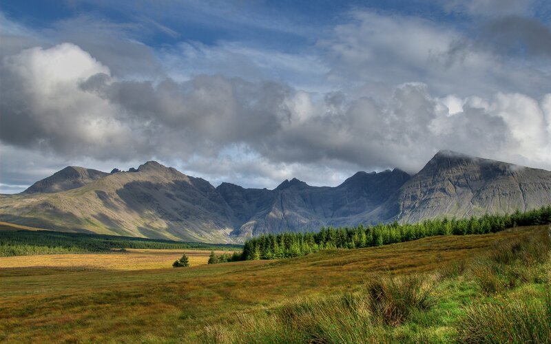 Mountain landscape with clouds