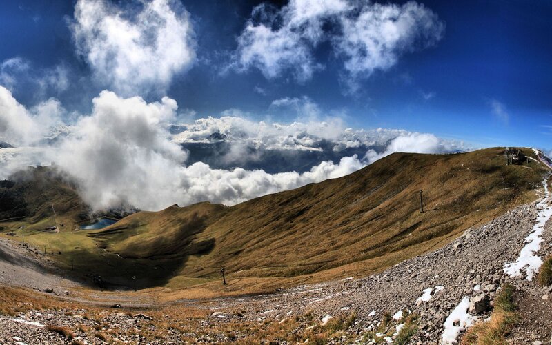 mountain landscape with clouds
