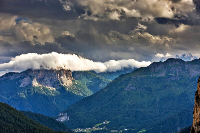 Mountain landscape with clouds