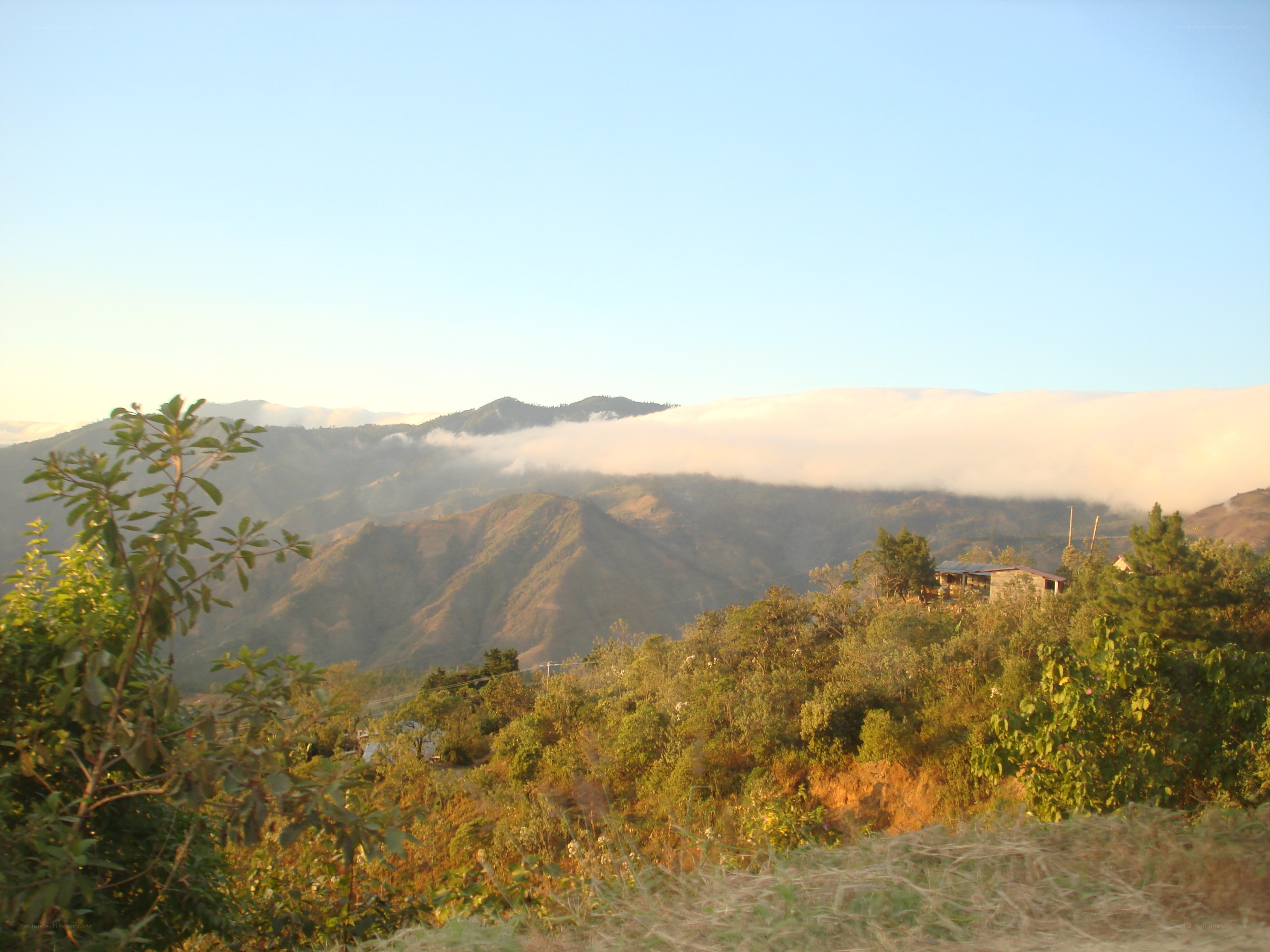 Mountain landscape with clouds