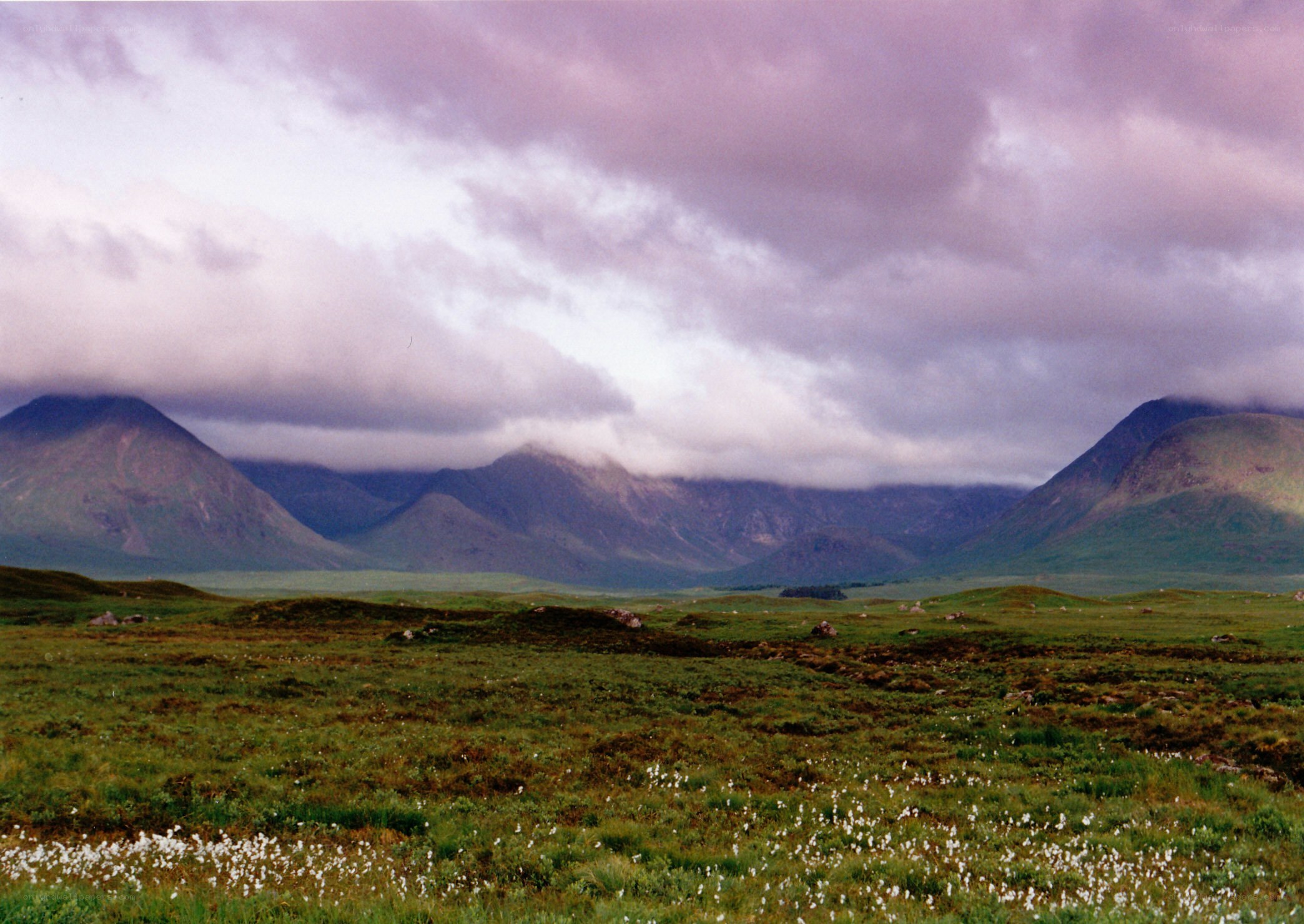 Mountain landscape with clouds