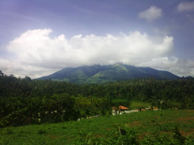 Mountain landscape with clouds