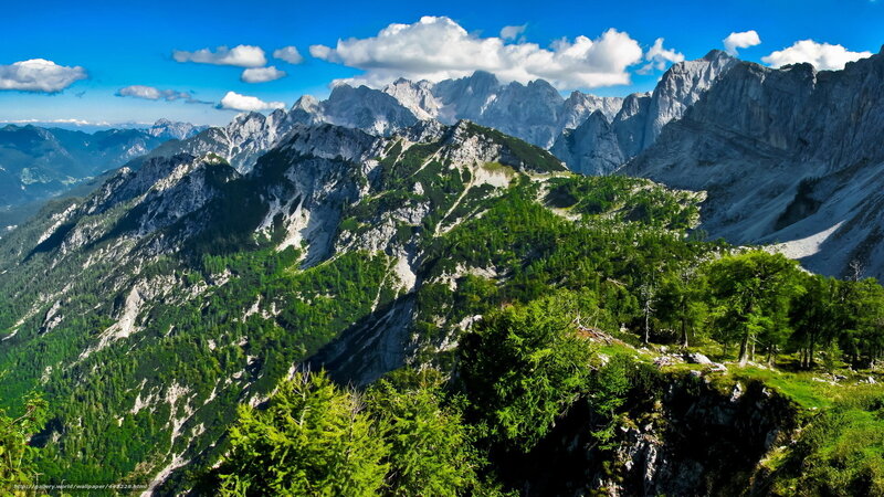 Mountain landscape with clouds