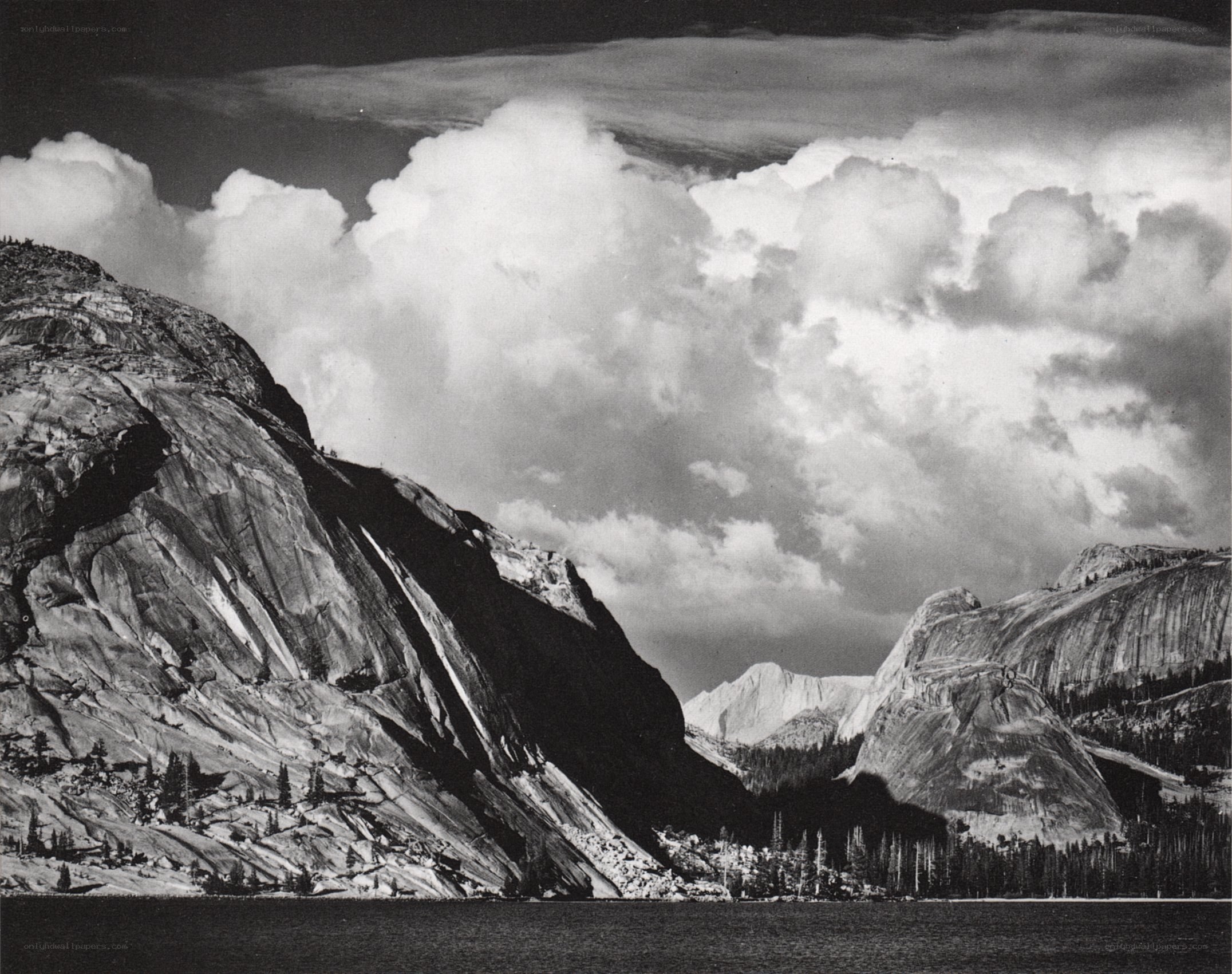 Mountain landscape with clouds