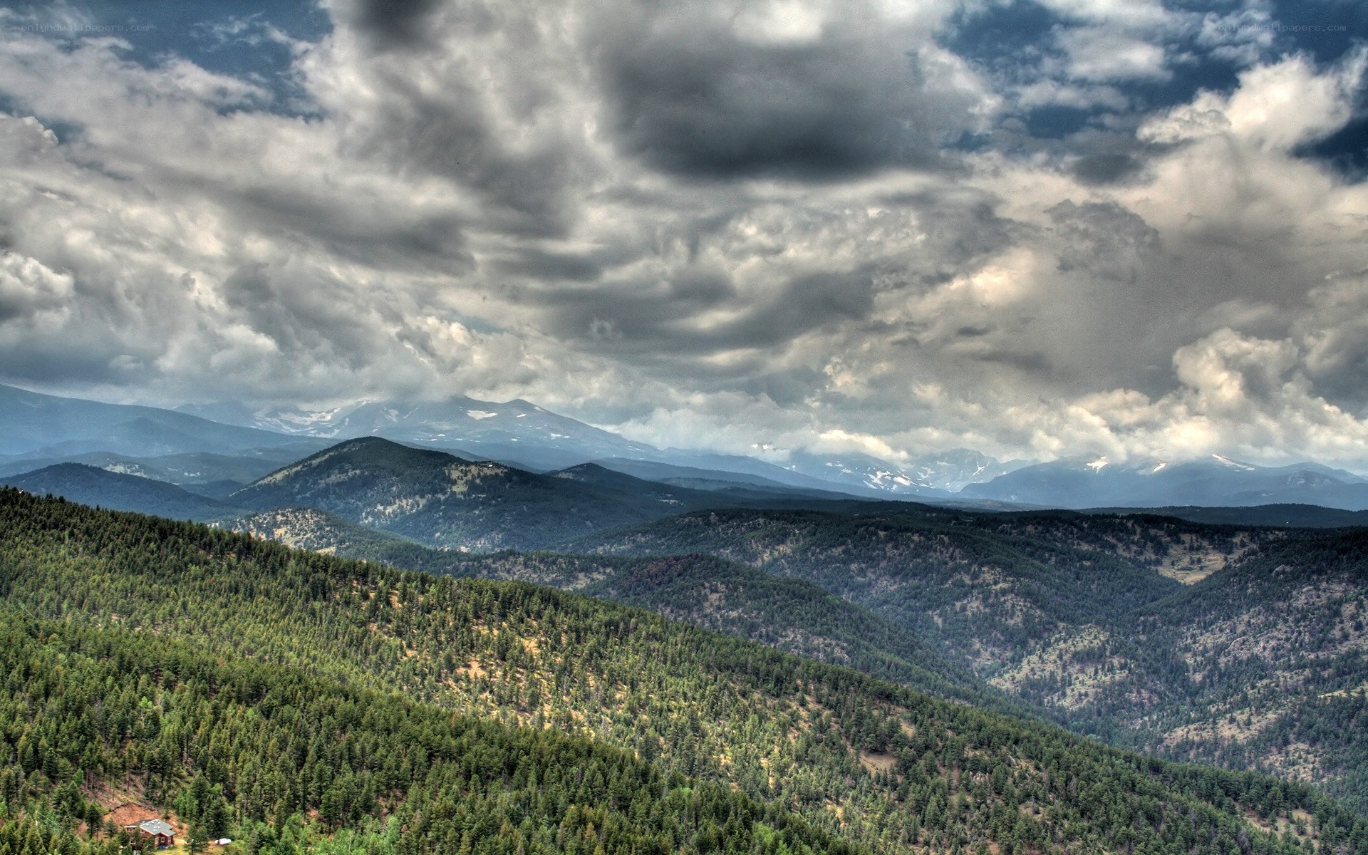 Mountain landscape with clouds