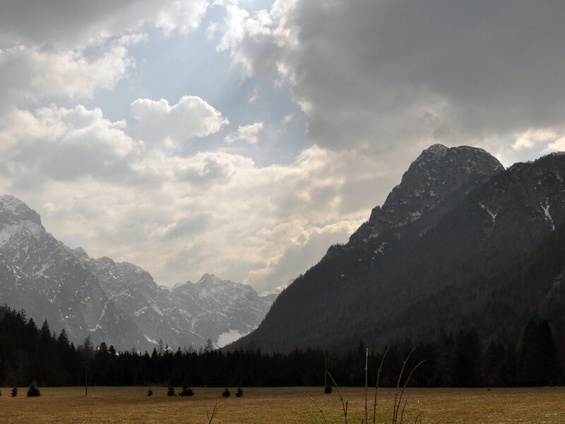 Mountain landscape with clouds