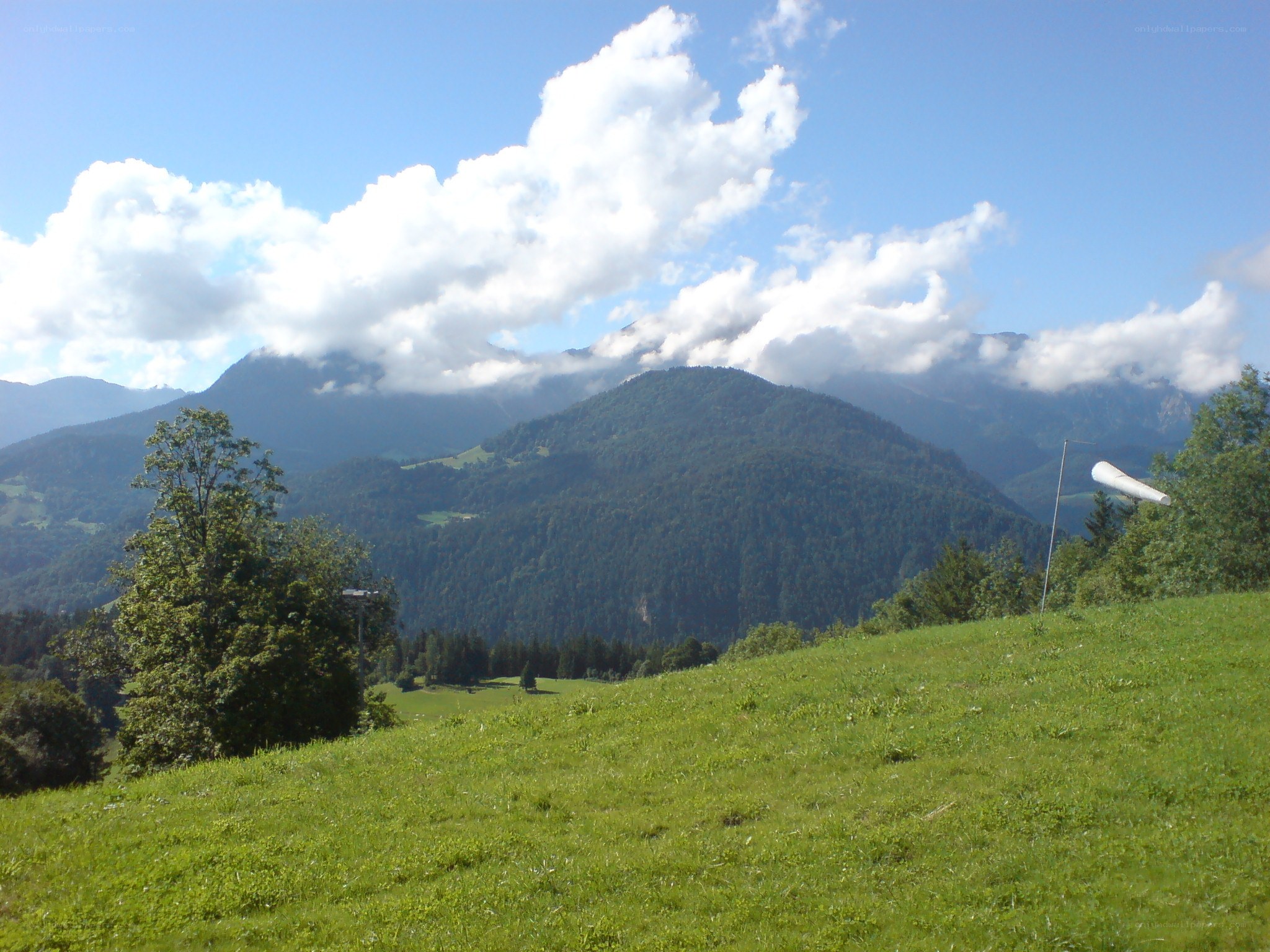 Mountain landscape with clouds