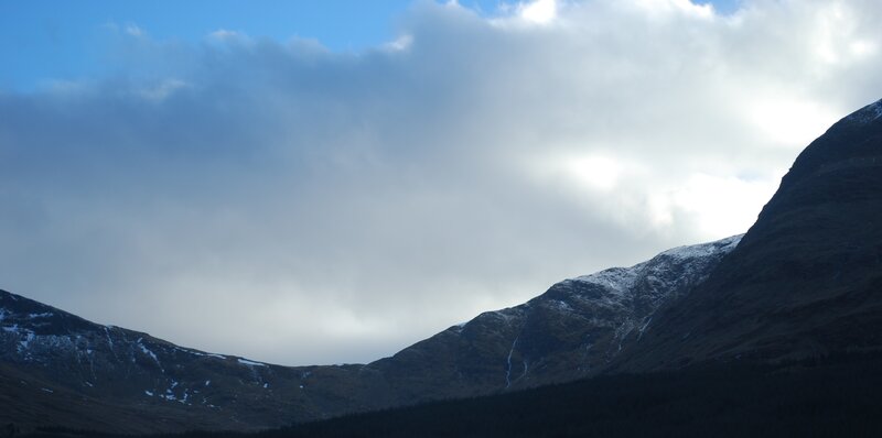 Mountain landscape with clouds