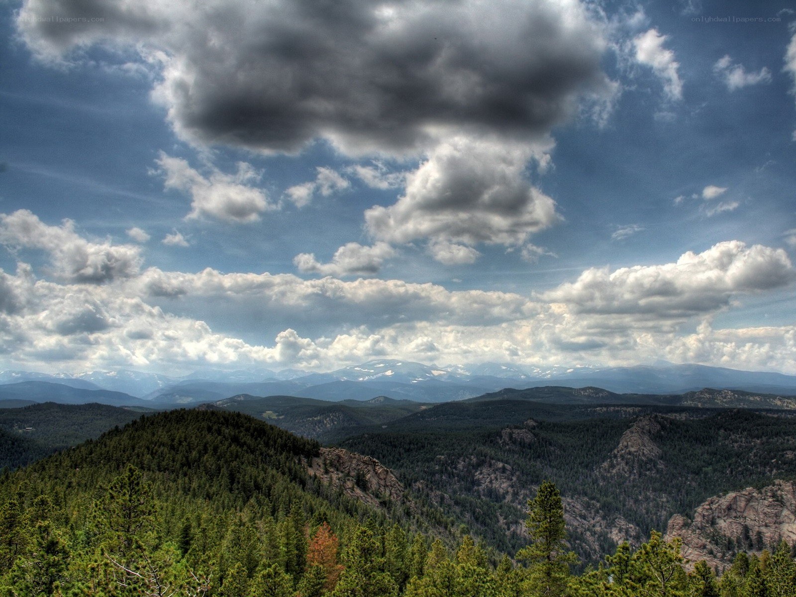 Mountain landscape with clouds