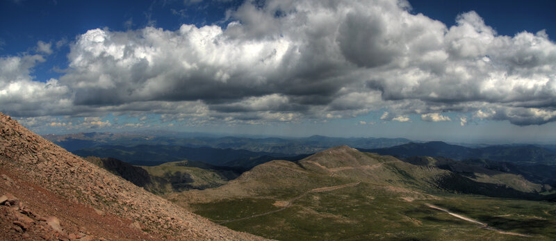 Mountain landscape with clouds