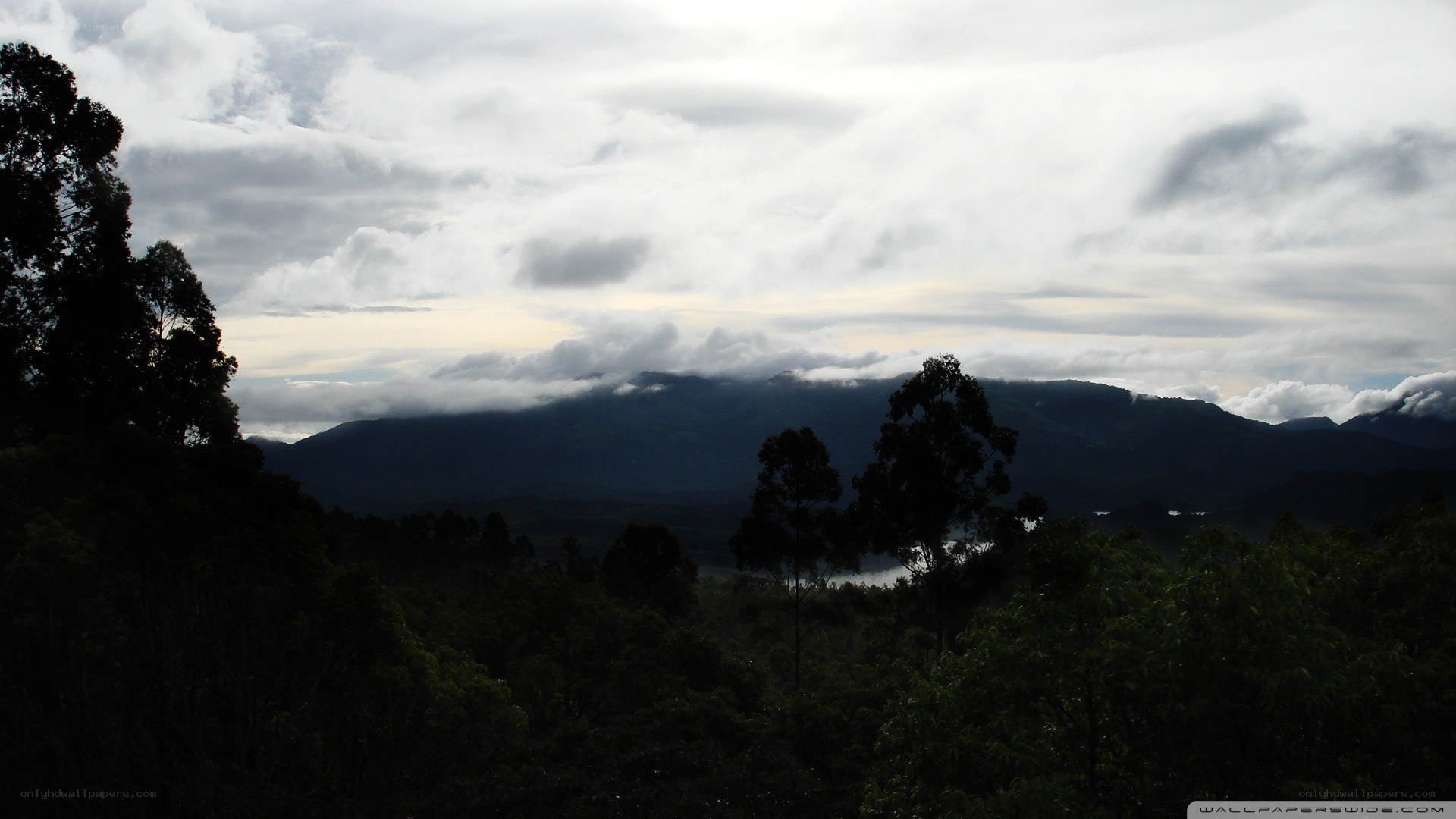 Mountain landscape with clouds