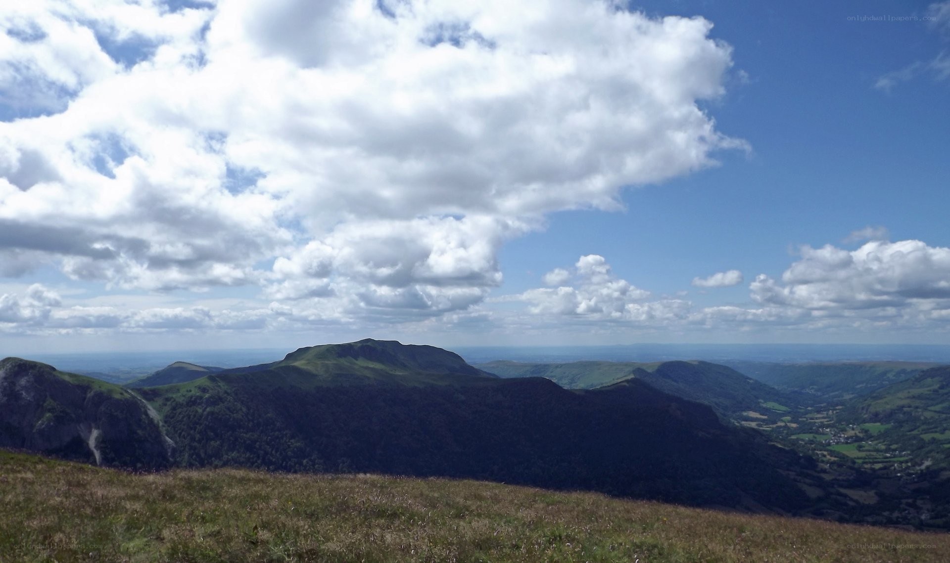Mountain landscape with clouds