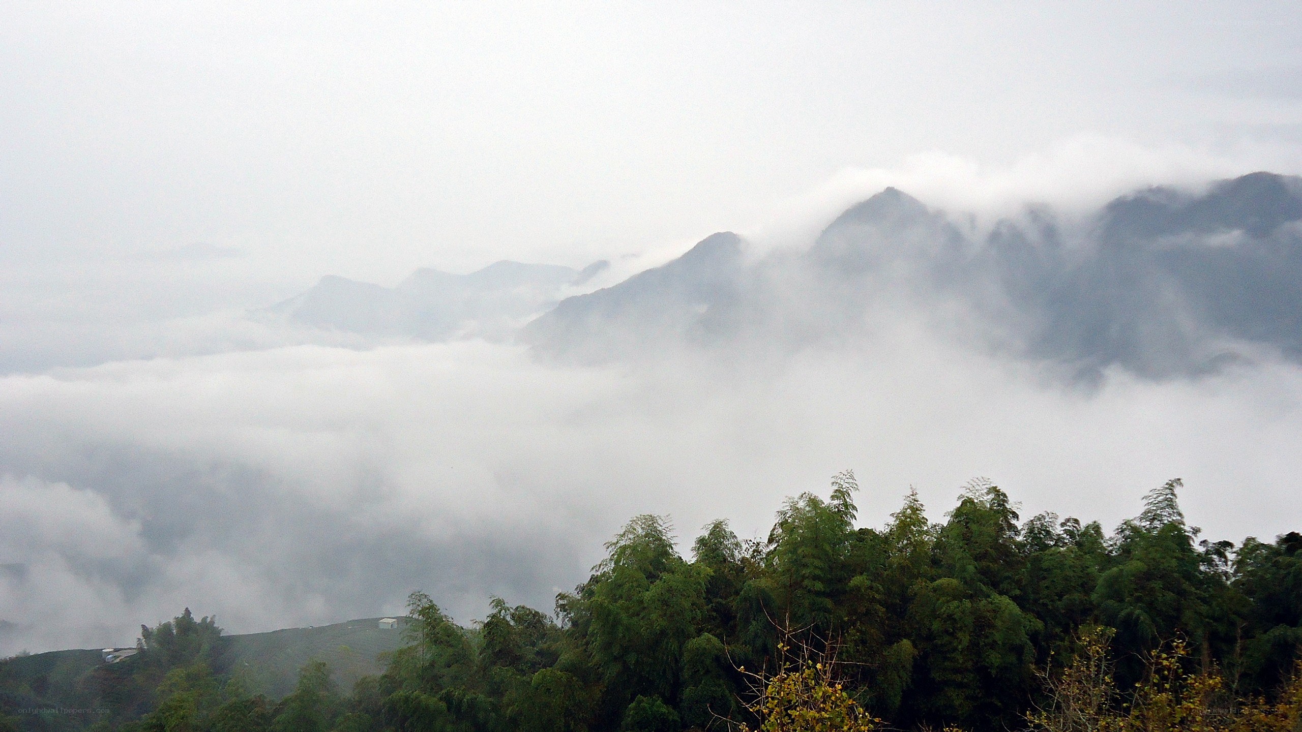 mountain landscape with clouds
