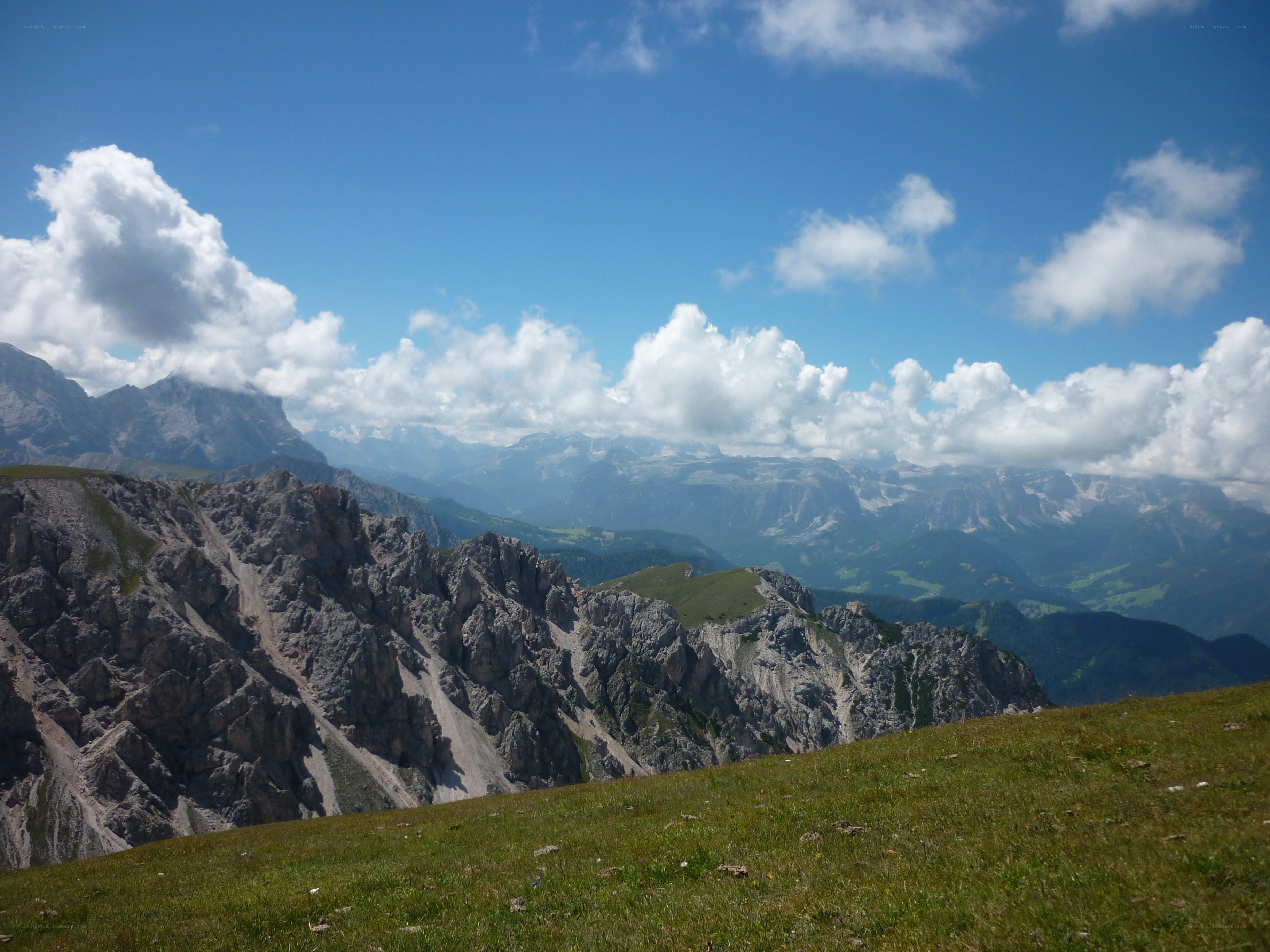 Mountain landscape with clouds