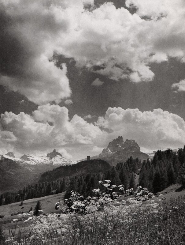Mountain Landscape with Clouds — Black
