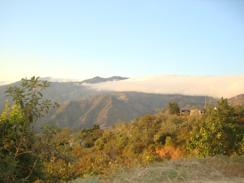 Mountain Landscape with Clouds — Green, Serene, Morning