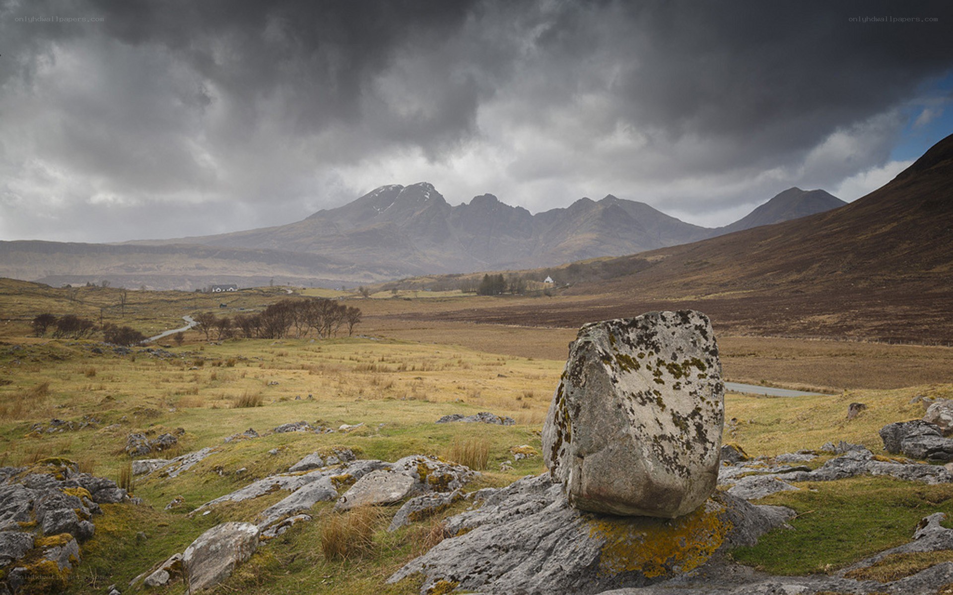 Mountain landscape with cloudy sky