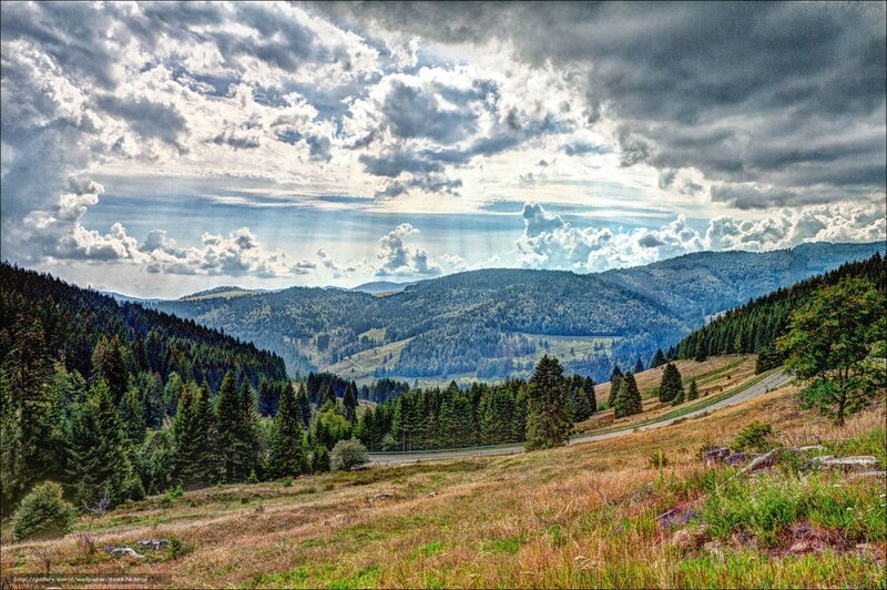 Mountain landscape with cloudy sky