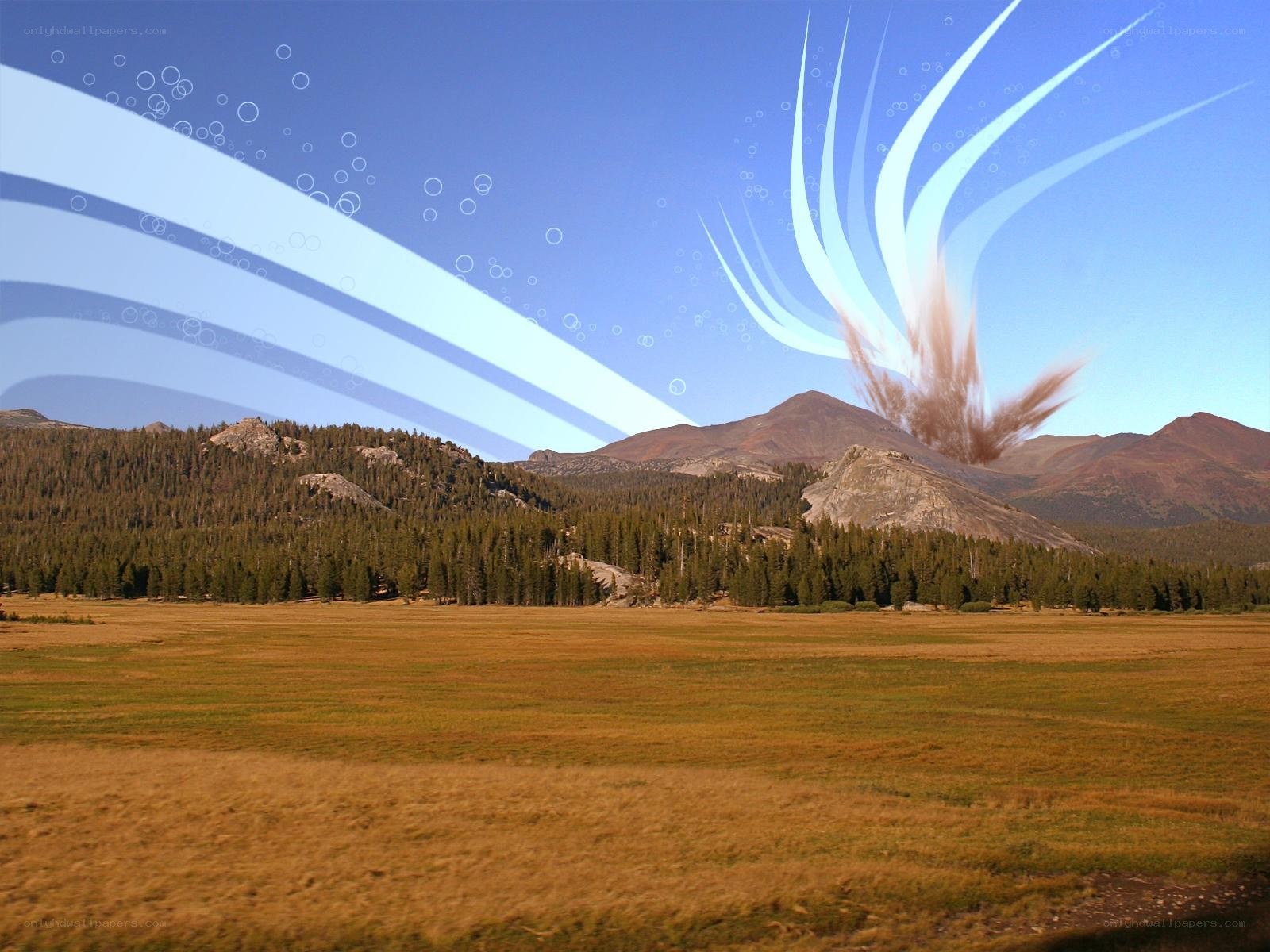 Mountain landscape with digital effects