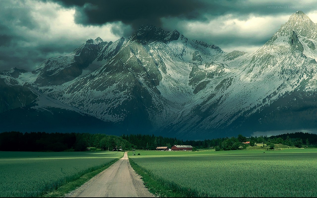 Mountain landscape with dirt road