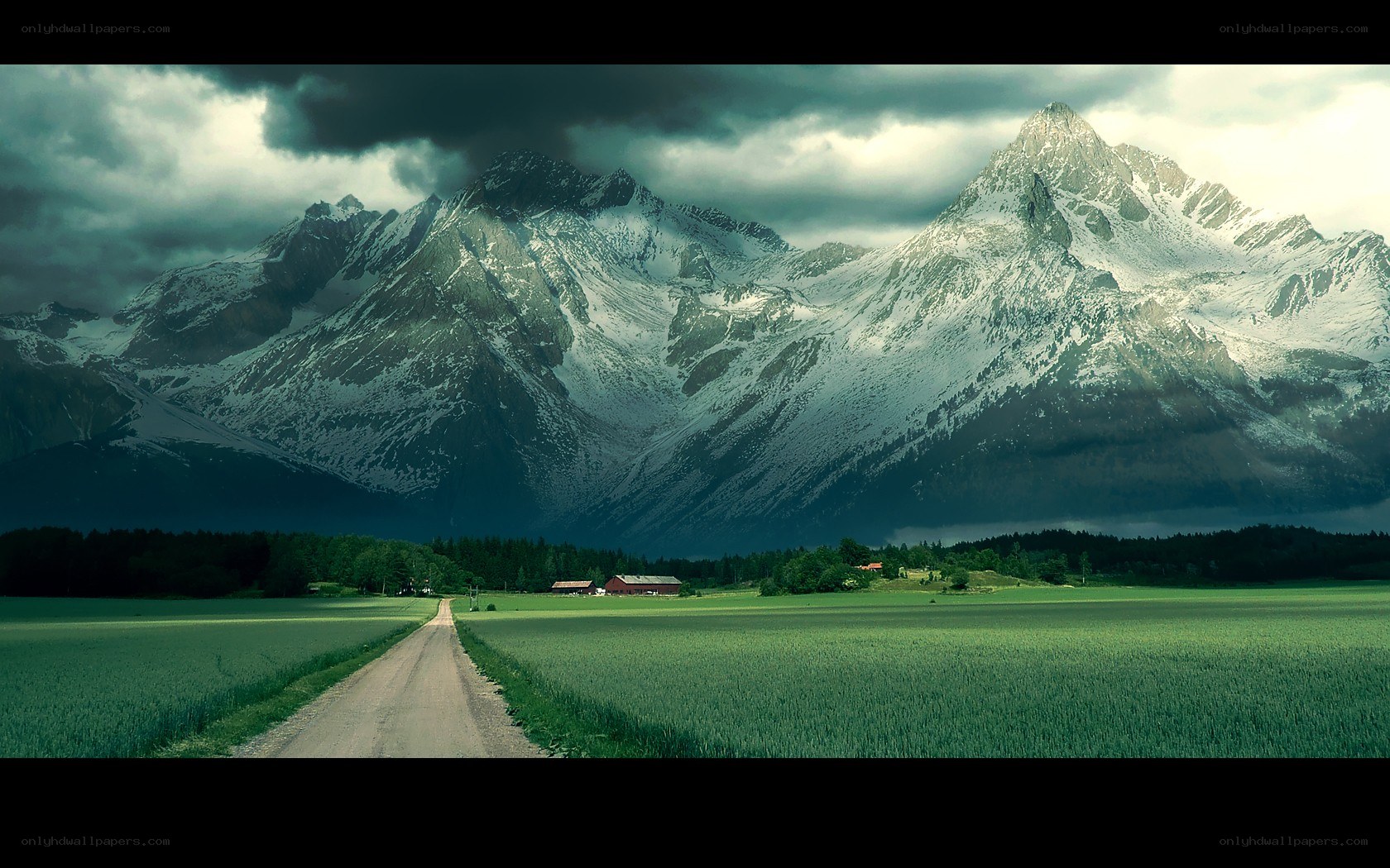 Mountain landscape with dirt road
