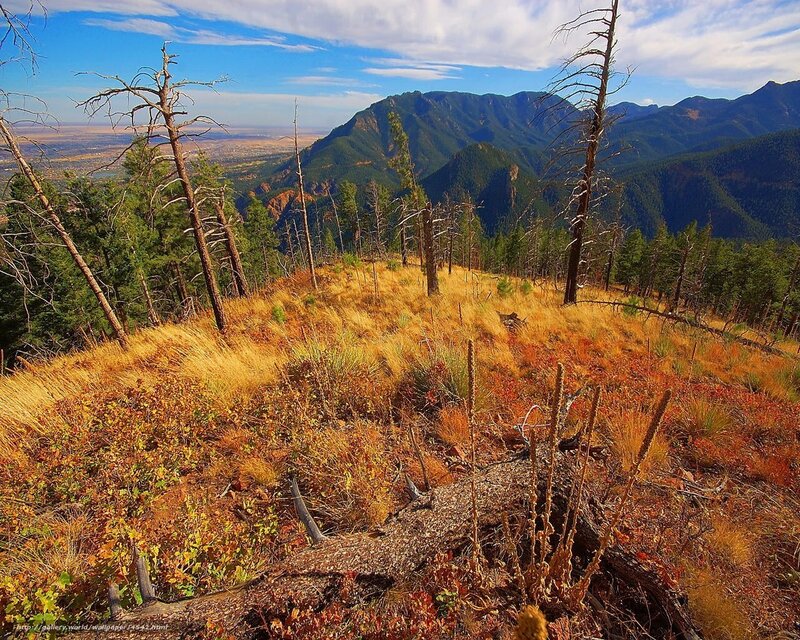 Mountain landscape with dry grass