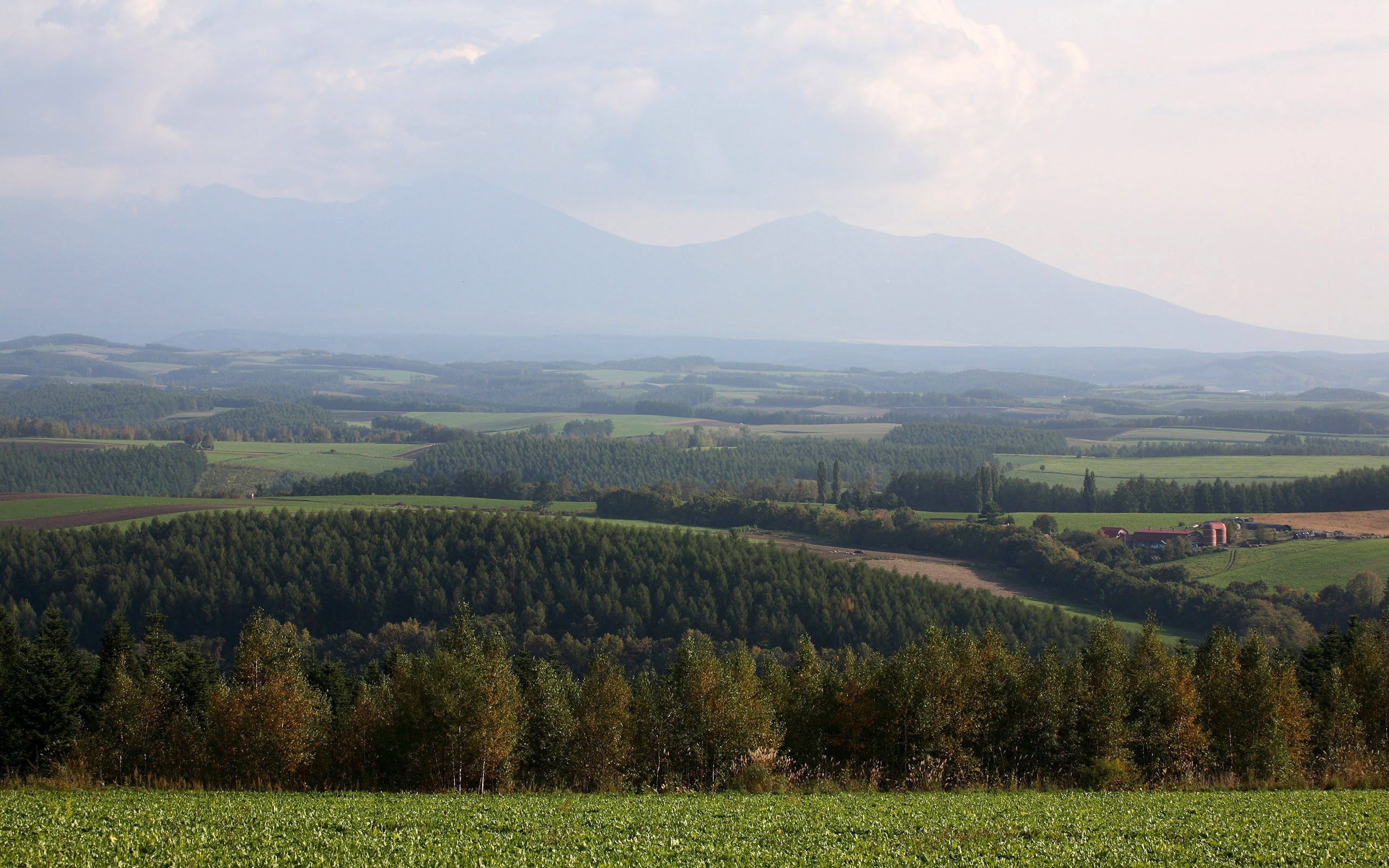 Mountain landscape with fields