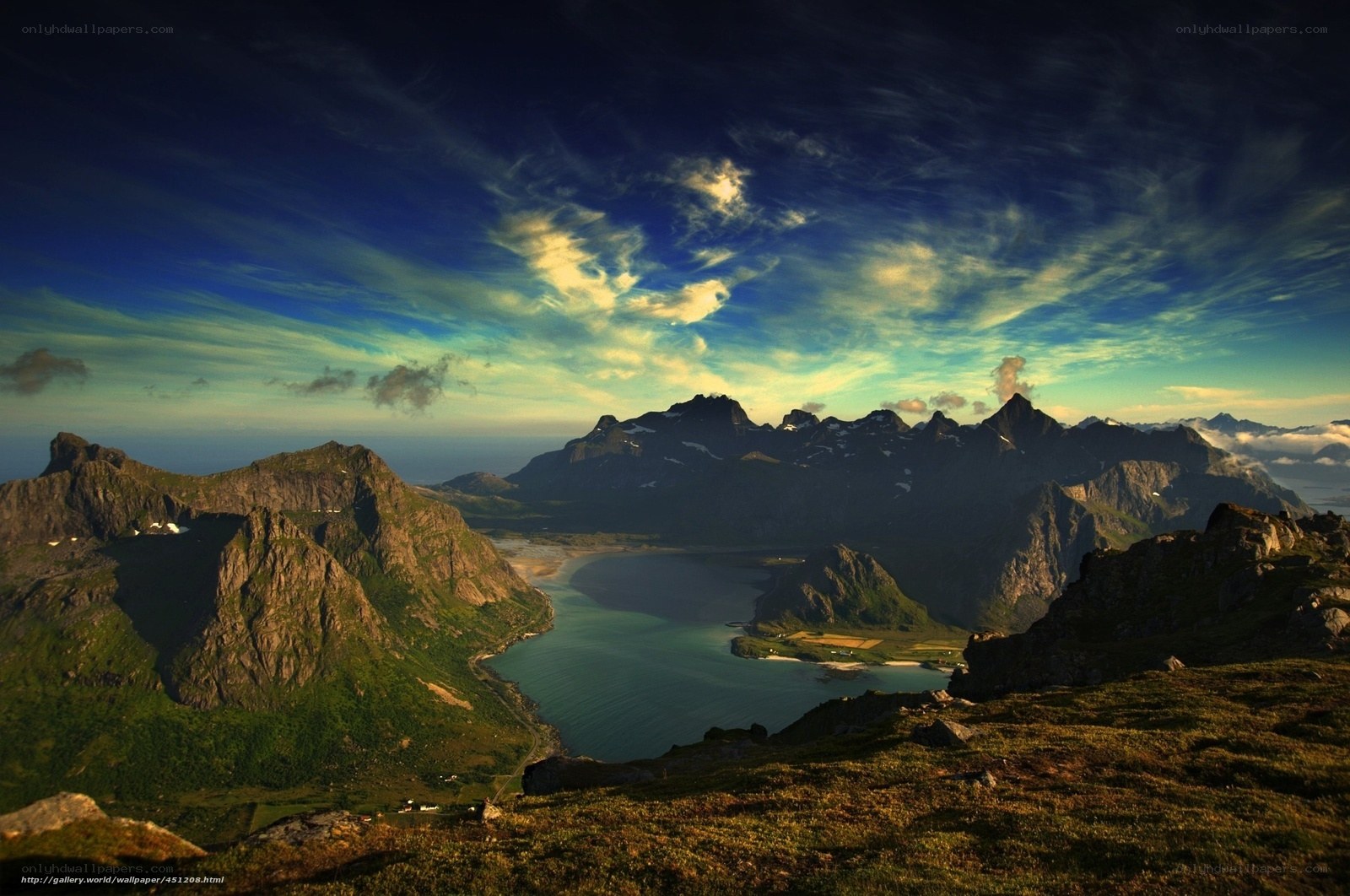 Mountain landscape with fjord