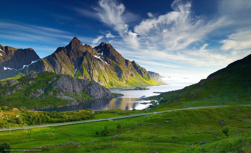 Mountain landscape with fjord